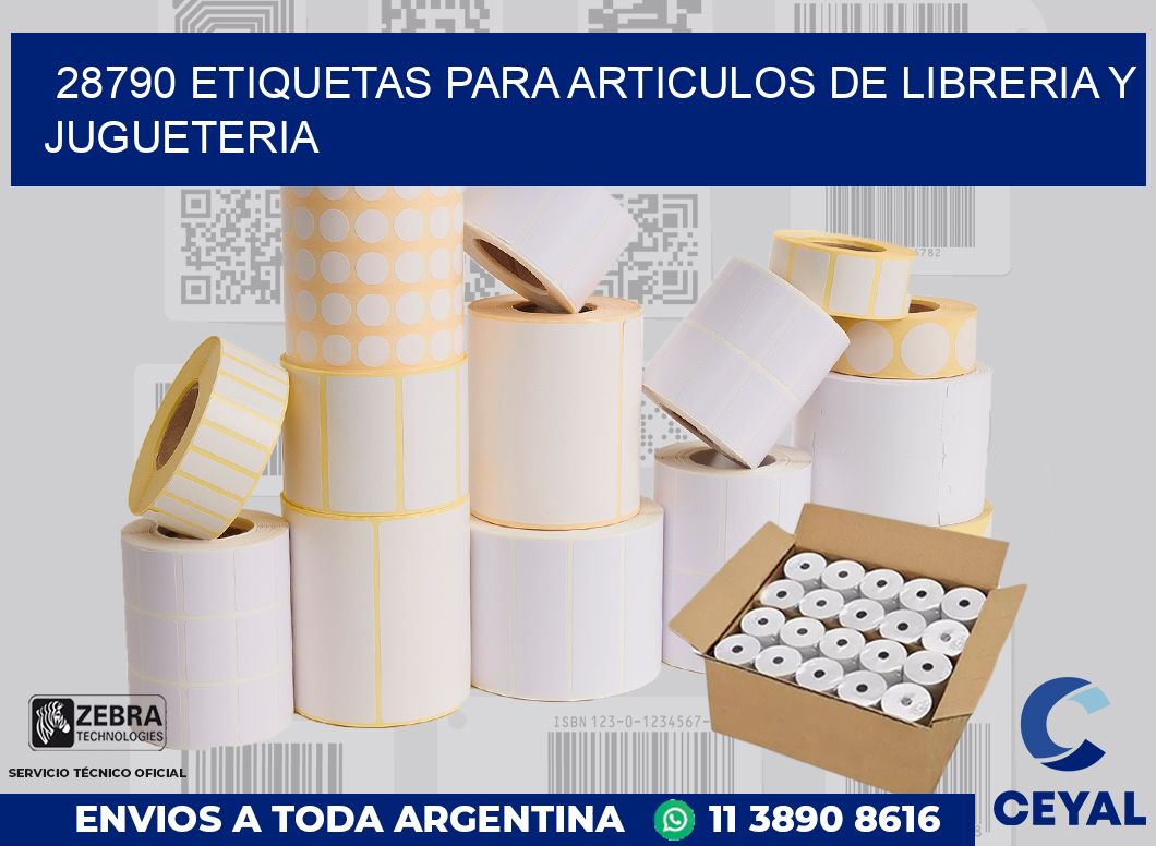 28790 ETIQUETAS PARA ARTICULOS DE LIBRERIA Y JUGUETERIA