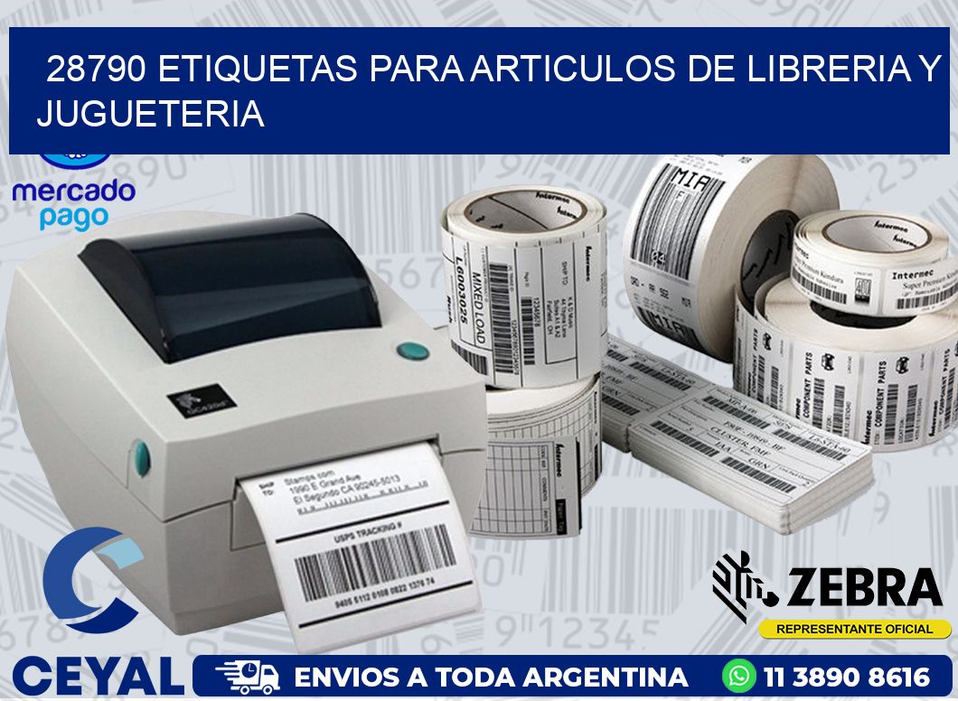 28790 ETIQUETAS PARA ARTICULOS DE LIBRERIA Y JUGUETERIA