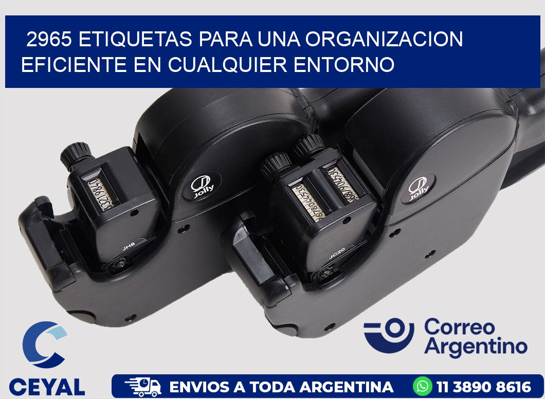 2965 ETIQUETAS PARA UNA ORGANIZACION EFICIENTE EN CUALQUIER ENTORNO