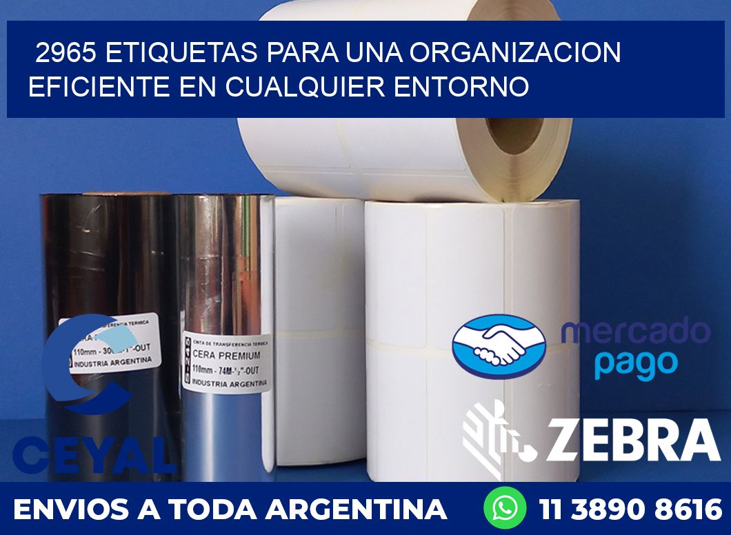 2965 ETIQUETAS PARA UNA ORGANIZACION EFICIENTE EN CUALQUIER ENTORNO