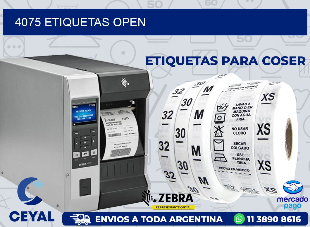 4075 ETIQUETAS OPEN