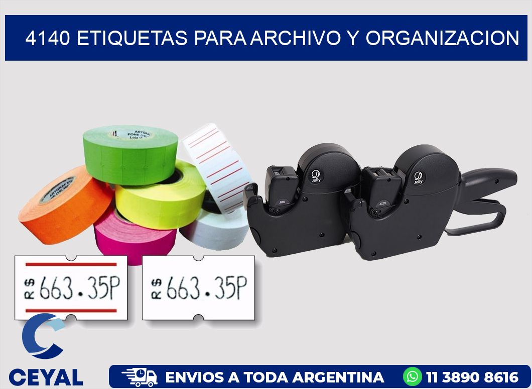 4140 ETIQUETAS PARA ARCHIVO Y ORGANIZACION