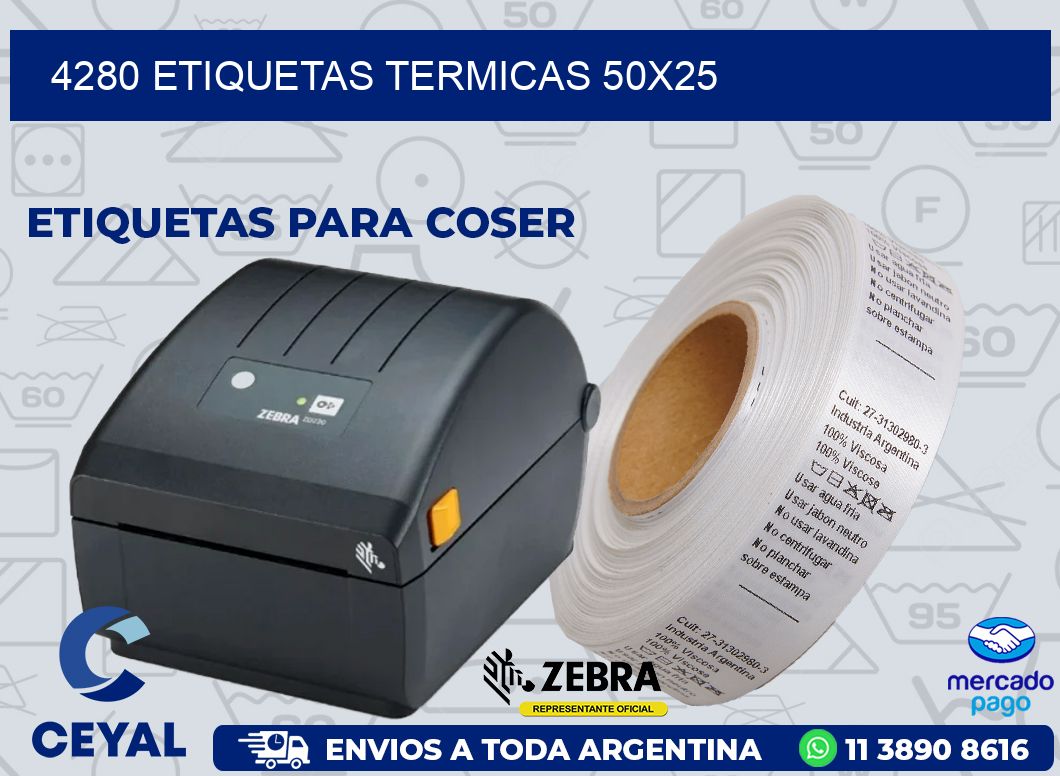 4280 ETIQUETAS TERMICAS 50X25