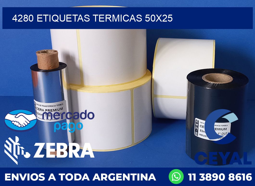 4280 ETIQUETAS TERMICAS 50X25