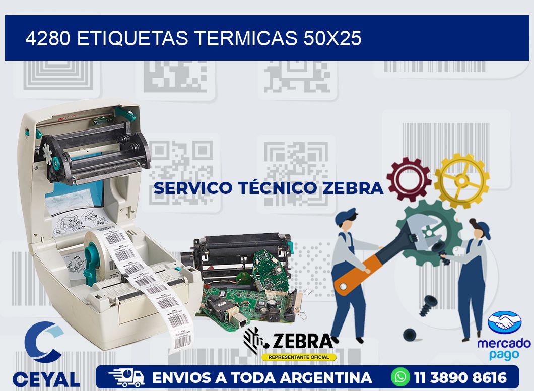 4280 ETIQUETAS TERMICAS 50X25
