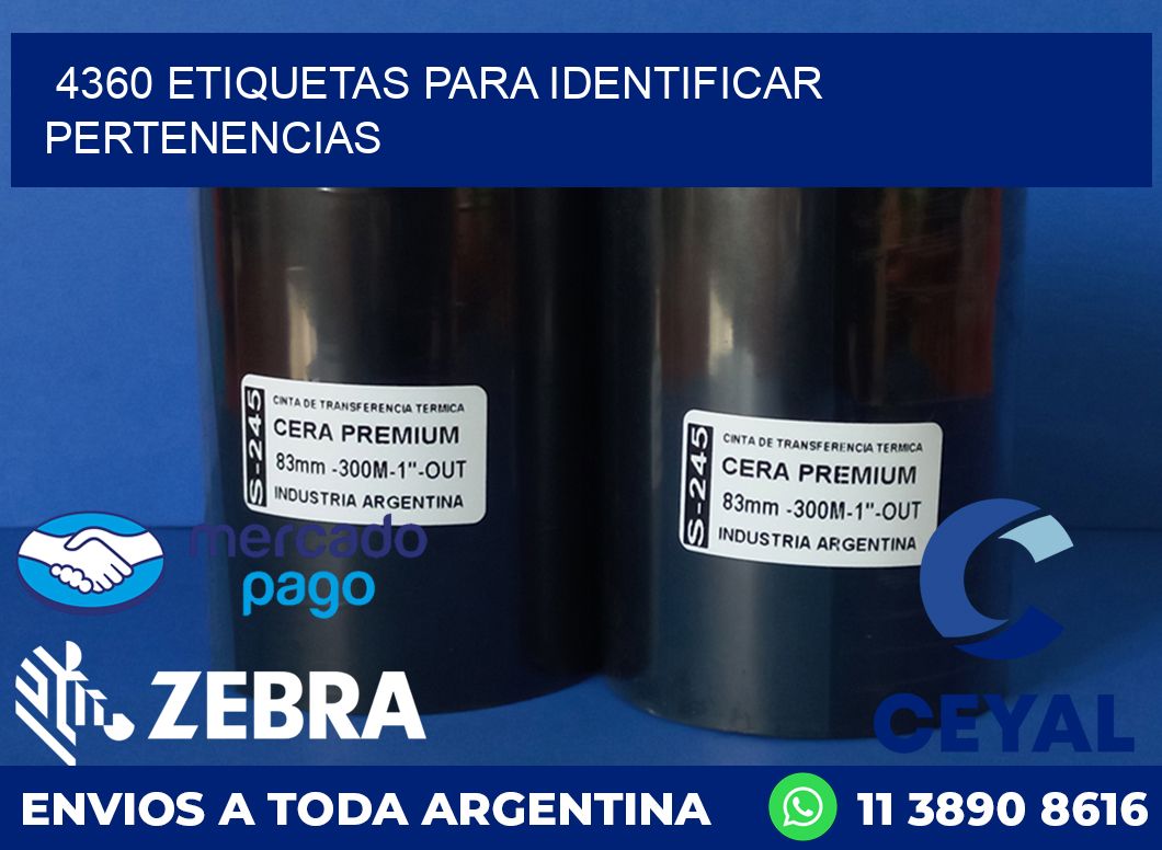 4360 ETIQUETAS PARA IDENTIFICAR PERTENENCIAS