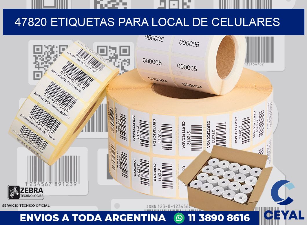 47820 ETIQUETAS PARA LOCAL DE CELULARES