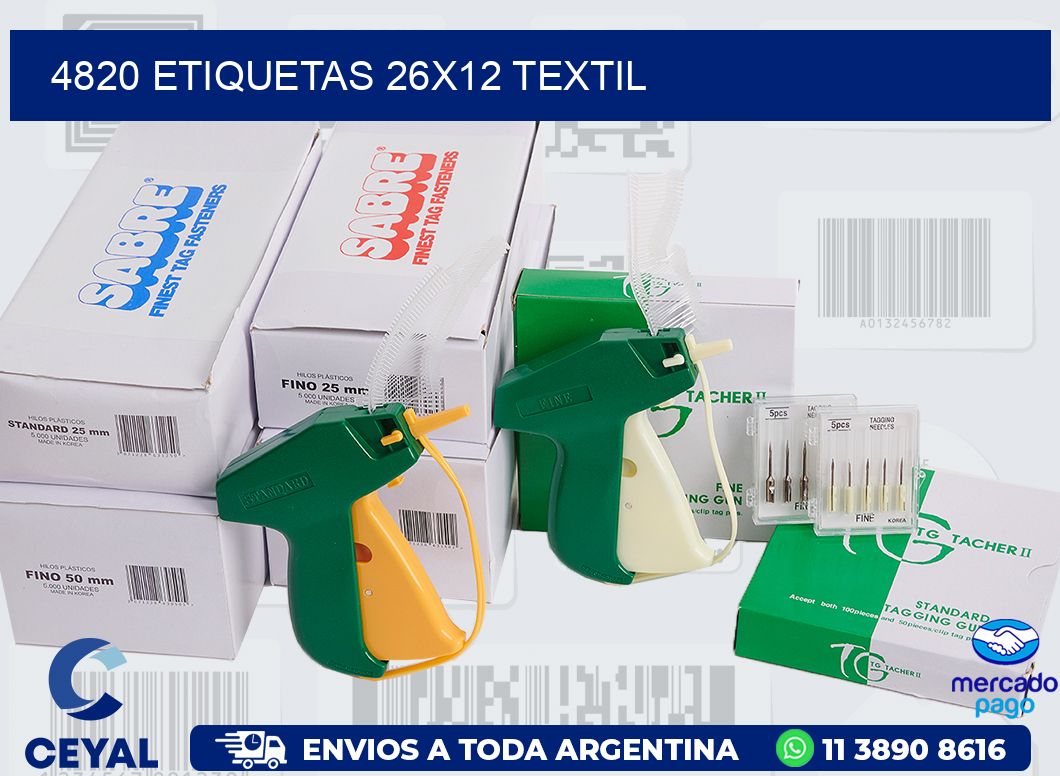 4820 ETIQUETAS 26X12 TEXTIL