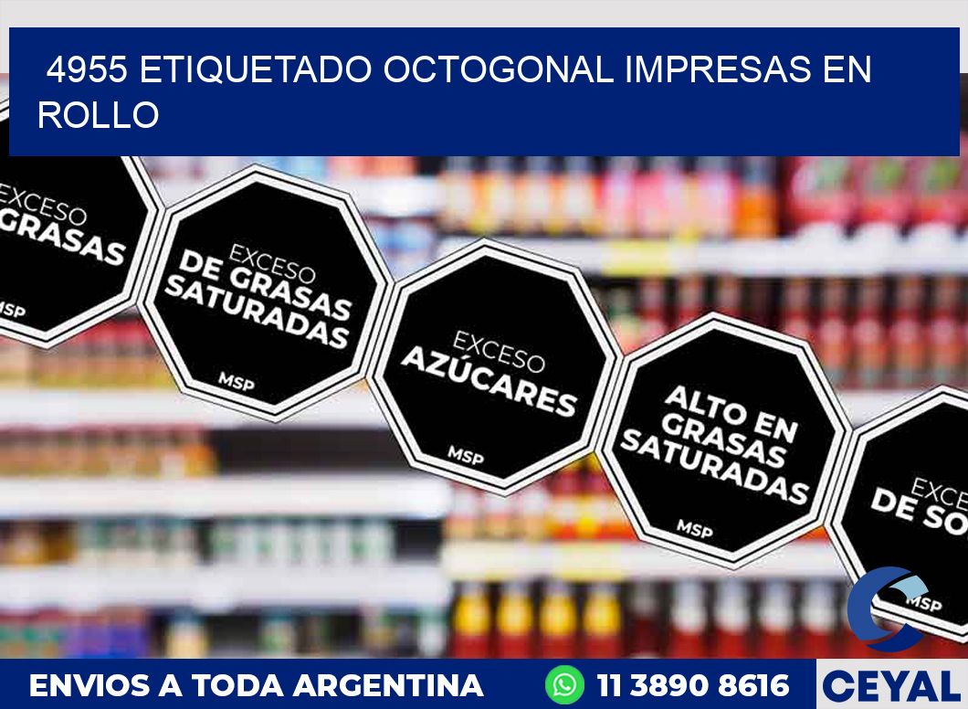 4955 ETIQUETADO OCTOGONAL IMPRESAS EN ROLLO