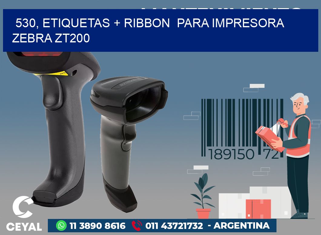 530, etiquetas + ribbon  para impresora zebra ZT200