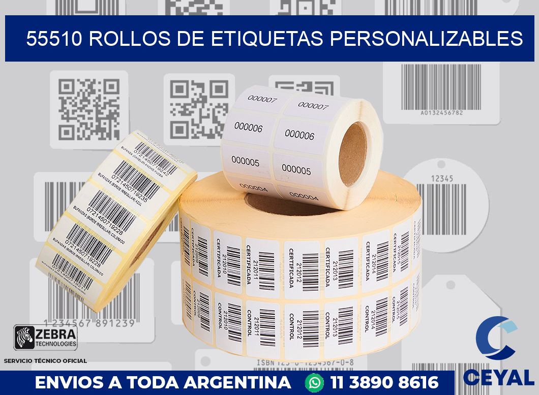 55510 ROLLOS DE ETIQUETAS PERSONALIZABLES