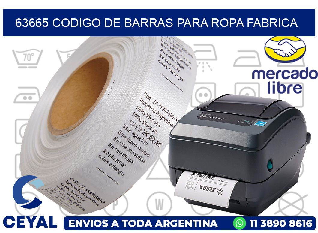 63665 CODIGO DE BARRAS PARA ROPA FABRICA