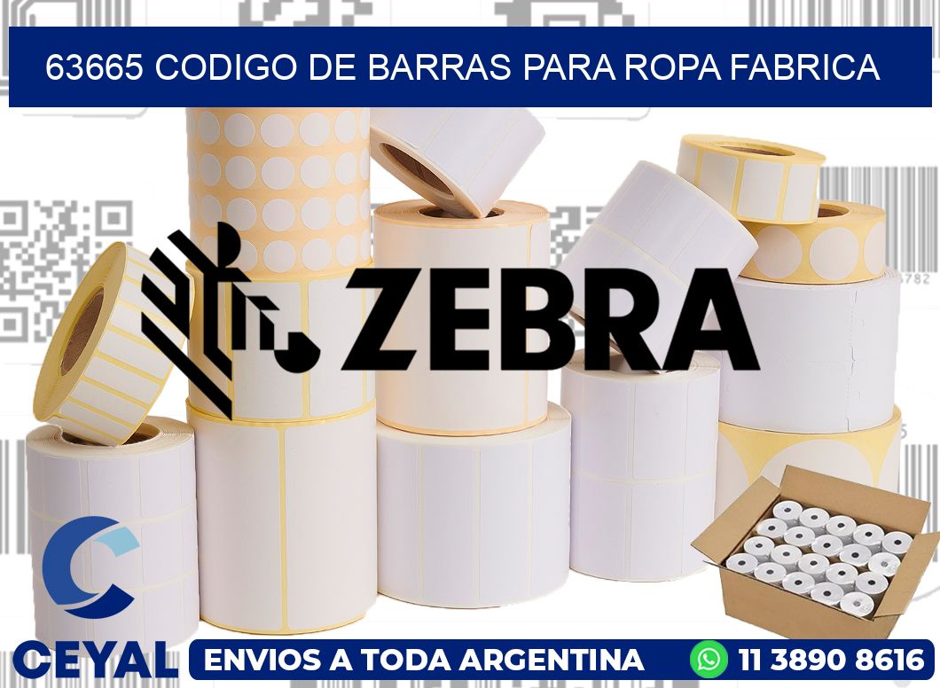 63665 CODIGO DE BARRAS PARA ROPA FABRICA