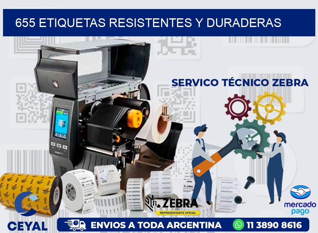 655 ETIQUETAS RESISTENTES Y DURADERAS
