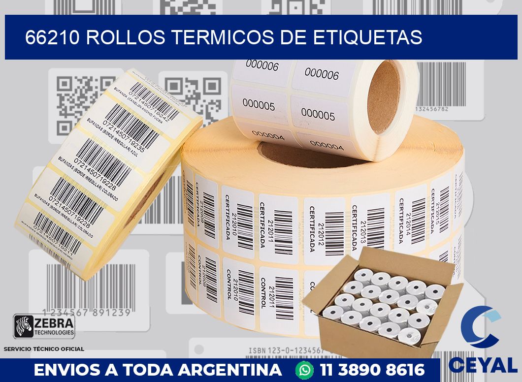 66210 ROLLOS TERMICOS DE ETIQUETAS