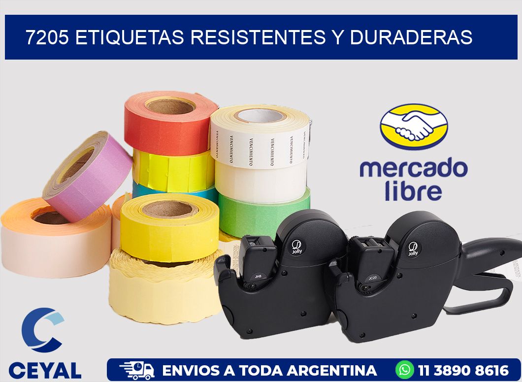 7205 ETIQUETAS RESISTENTES Y DURADERAS