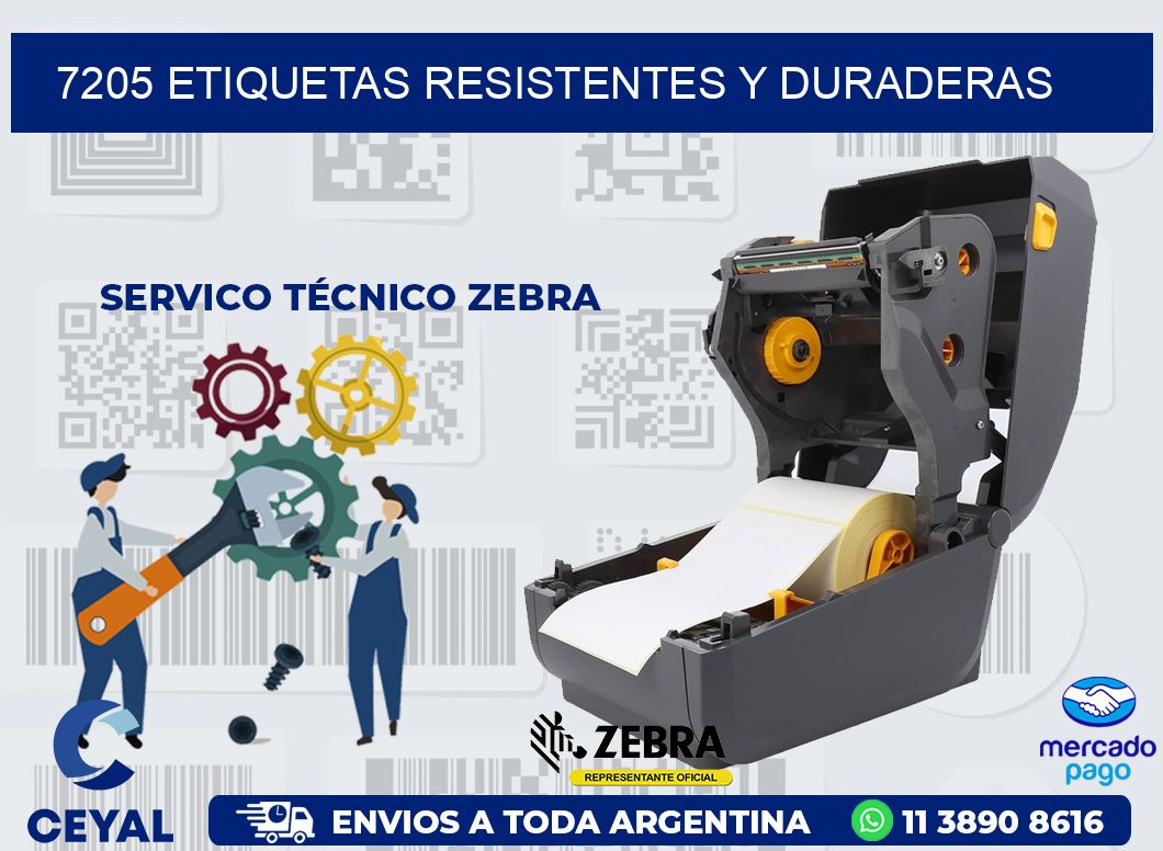 7205 ETIQUETAS RESISTENTES Y DURADERAS
