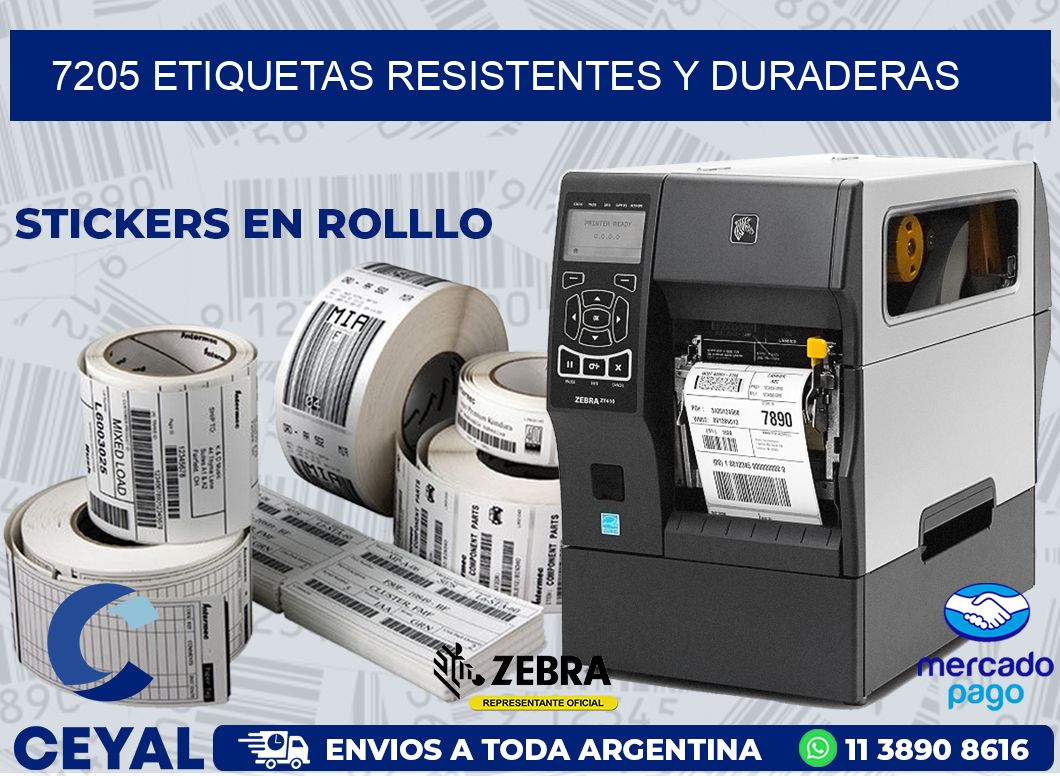 7205 ETIQUETAS RESISTENTES Y DURADERAS