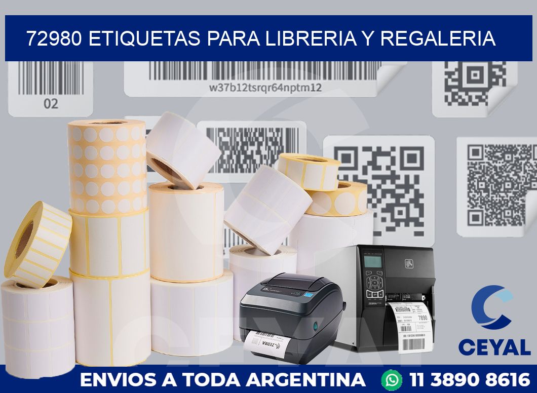 72980 ETIQUETAS PARA LIBRERIA Y REGALERIA