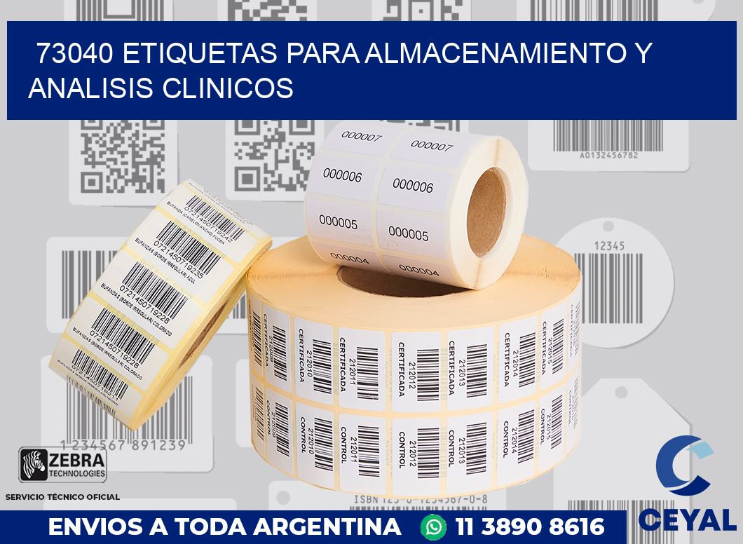 73040 ETIQUETAS PARA ALMACENAMIENTO Y ANALISIS CLINICOS