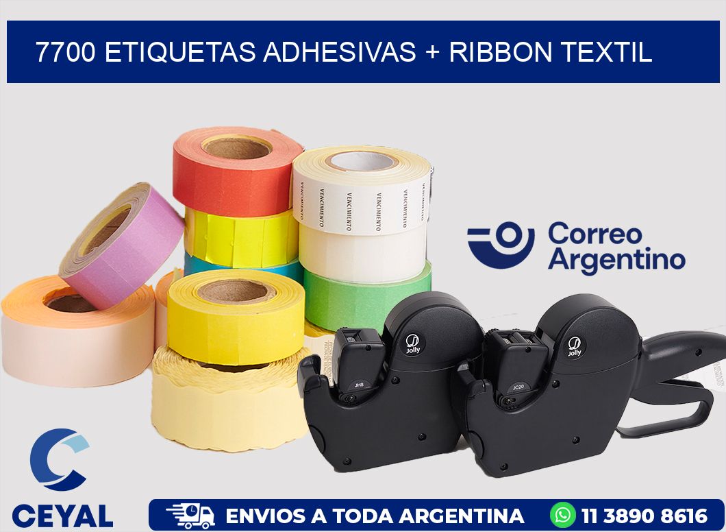7700 ETIQUETAS ADHESIVAS + RIBBON TEXTIL