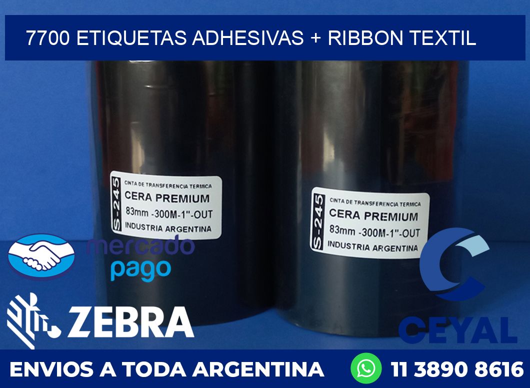 7700 ETIQUETAS ADHESIVAS + RIBBON TEXTIL