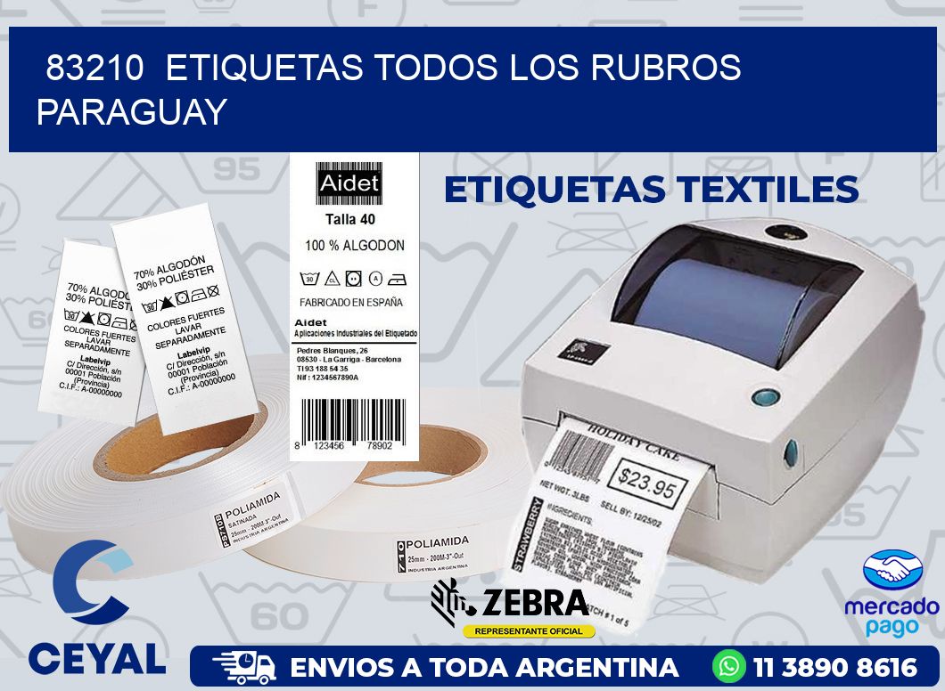 83210  ETIQUETAS TODOS LOS RUBROS PARAGUAY