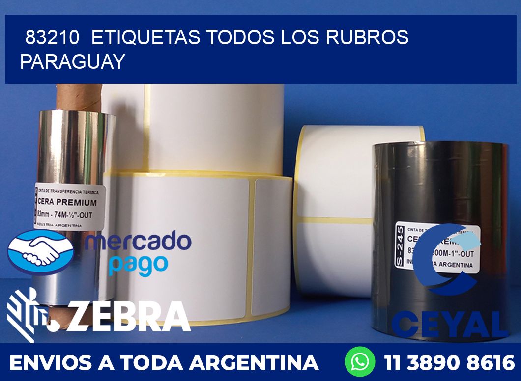 83210  ETIQUETAS TODOS LOS RUBROS PARAGUAY