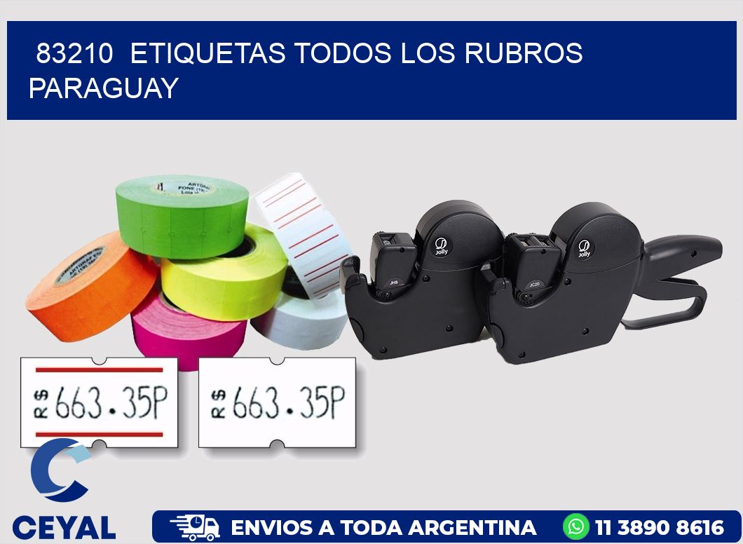 83210  ETIQUETAS TODOS LOS RUBROS PARAGUAY
