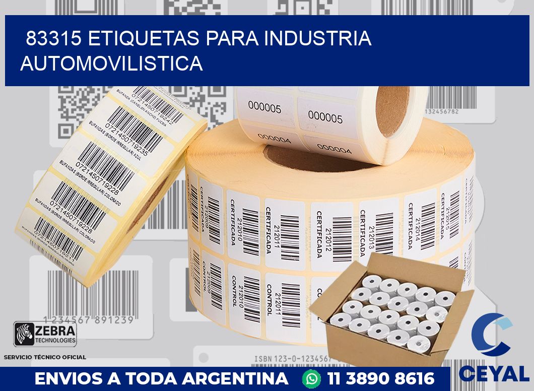 83315 ETIQUETAS PARA INDUSTRIA AUTOMOVILISTICA