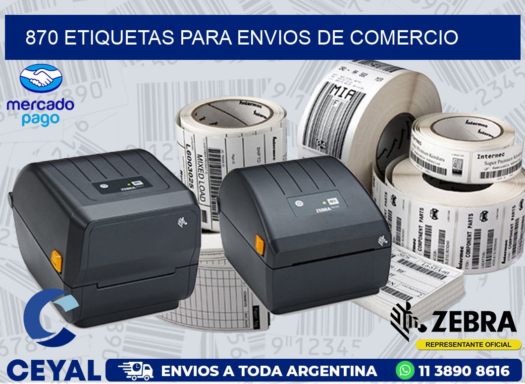 870 ETIQUETAS PARA ENVIOS DE COMERCIO