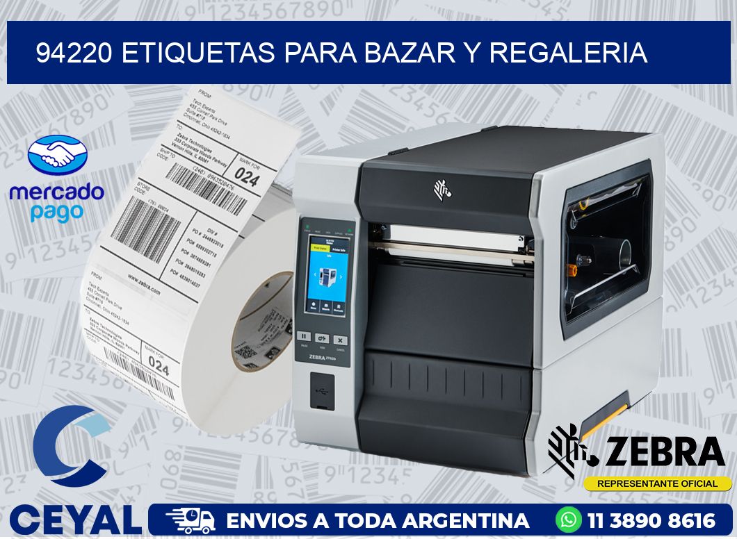 94220 ETIQUETAS PARA BAZAR Y REGALERIA