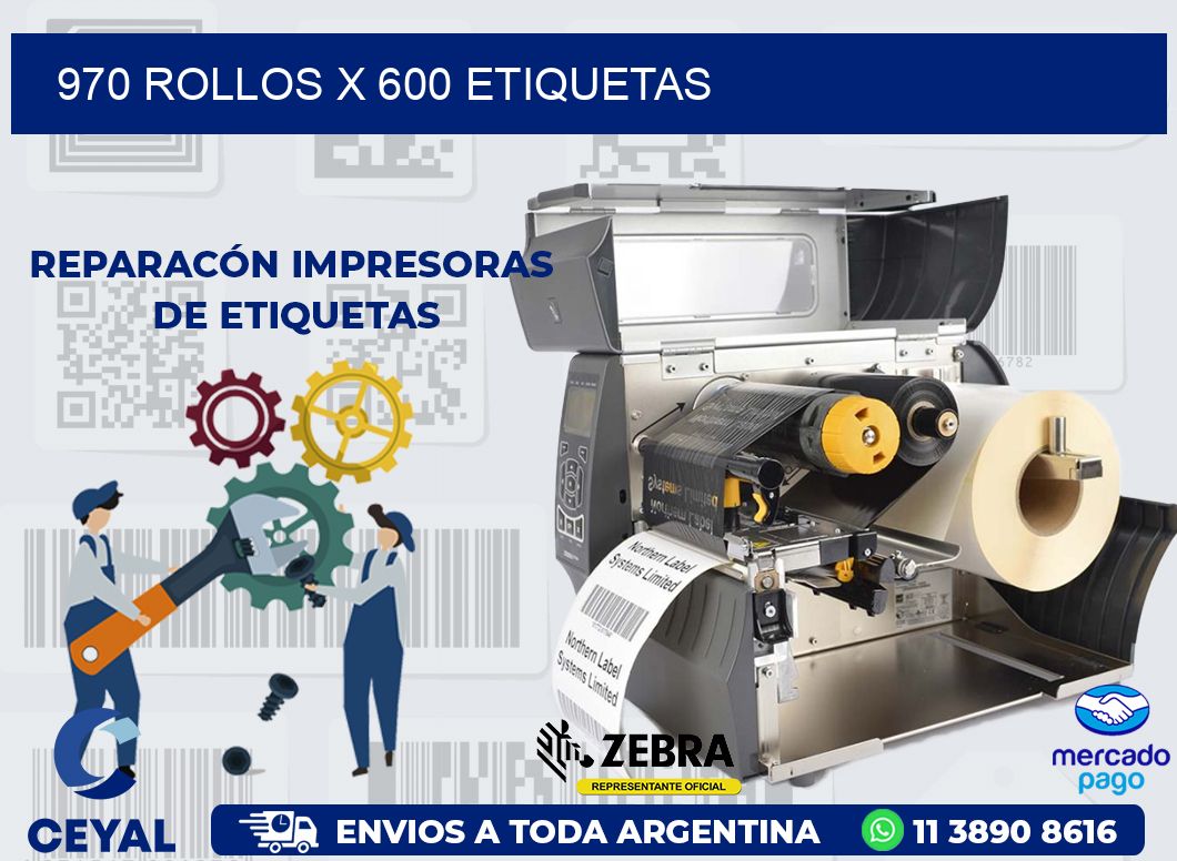 970 ROLLOS X 600 ETIQUETAS
