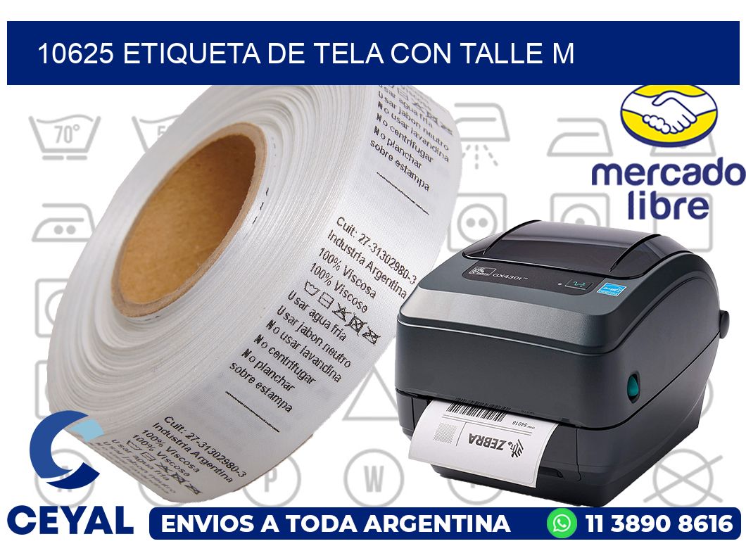 10625 ETIQUETA DE TELA CON TALLE M