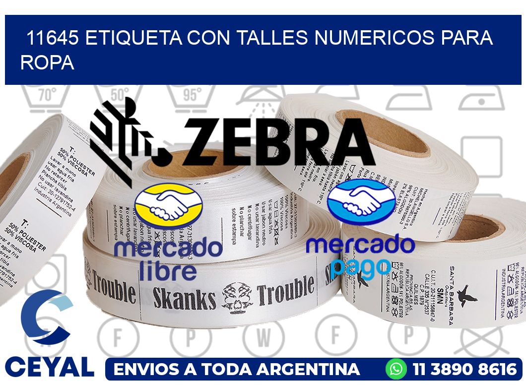 11645 ETIQUETA CON TALLES NUMERICOS PARA ROPA