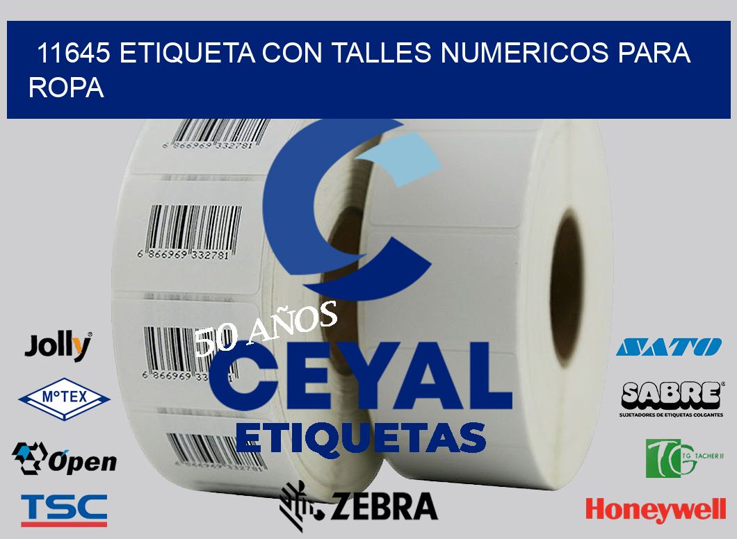 11645 ETIQUETA CON TALLES NUMERICOS PARA ROPA