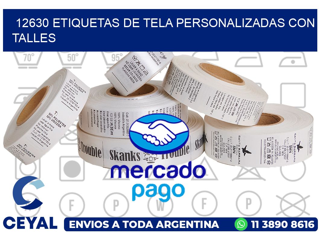 12630 ETIQUETAS DE TELA PERSONALIZADAS CON TALLES