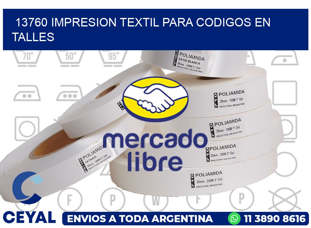 13760 IMPRESION TEXTIL PARA CODIGOS EN TALLES