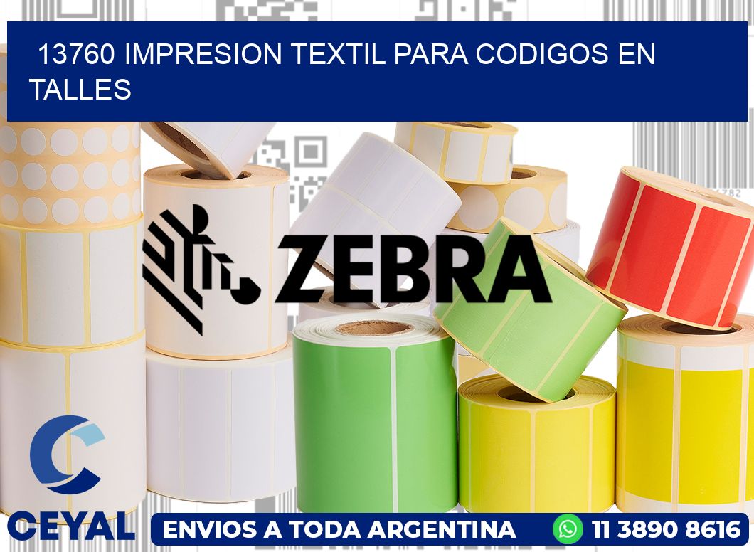 13760 IMPRESION TEXTIL PARA CODIGOS EN TALLES