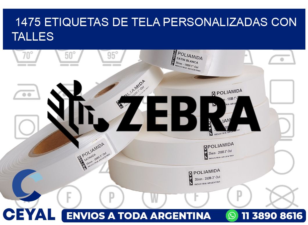 1475 ETIQUETAS DE TELA PERSONALIZADAS CON TALLES