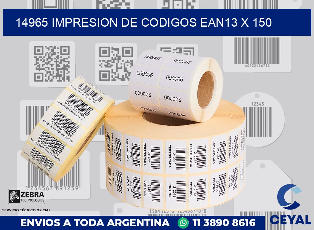 14965 impresion de codigos EAN13 x 150