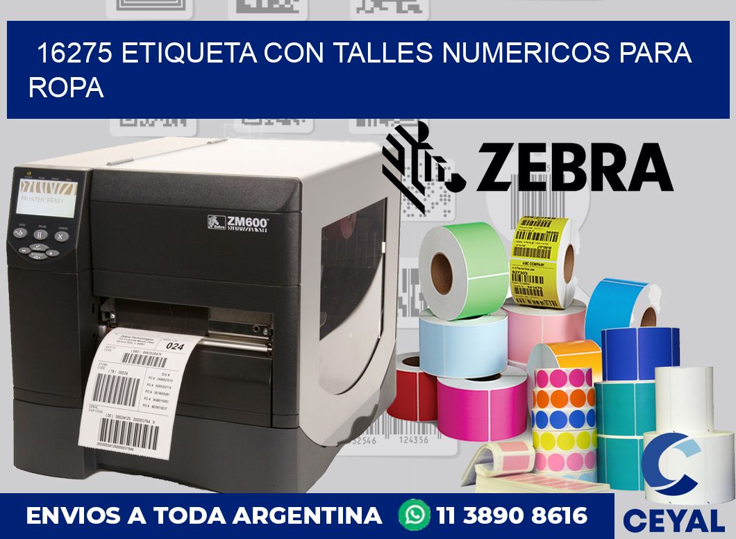 16275 ETIQUETA CON TALLES NUMERICOS PARA ROPA