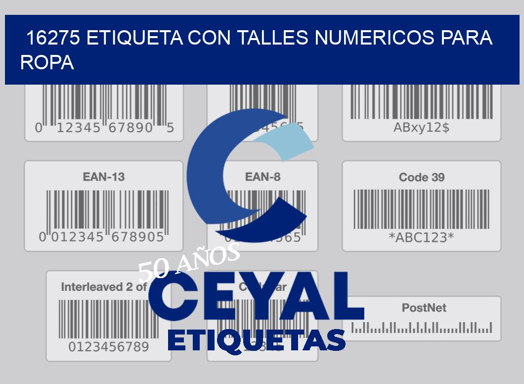 16275 ETIQUETA CON TALLES NUMERICOS PARA ROPA