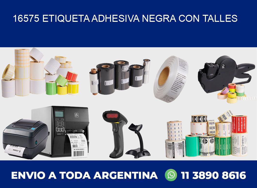 16575 ETIQUETA ADHESIVA NEGRA CON TALLES