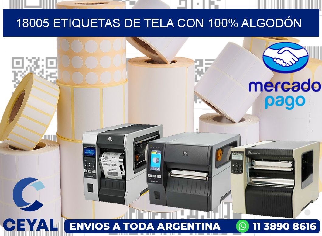 18005 ETIQUETAS DE TELA CON 100% ALGODÓN