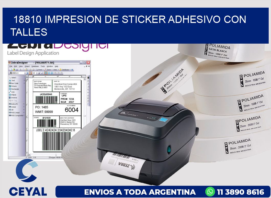 18810 IMPRESION DE STICKER ADHESIVO CON TALLES