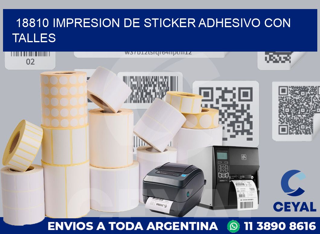 18810 IMPRESION DE STICKER ADHESIVO CON TALLES