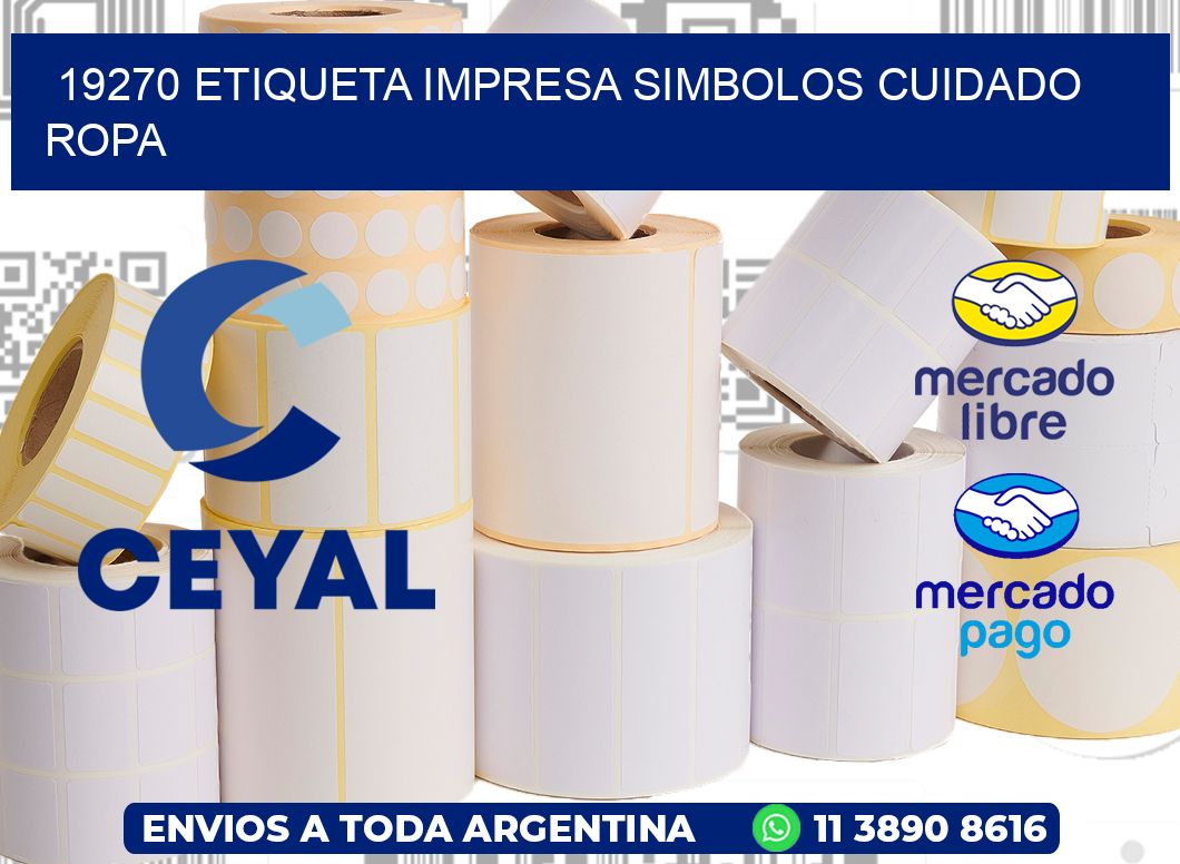 19270 ETIQUETA IMPRESA SIMBOLOS CUIDADO ROPA