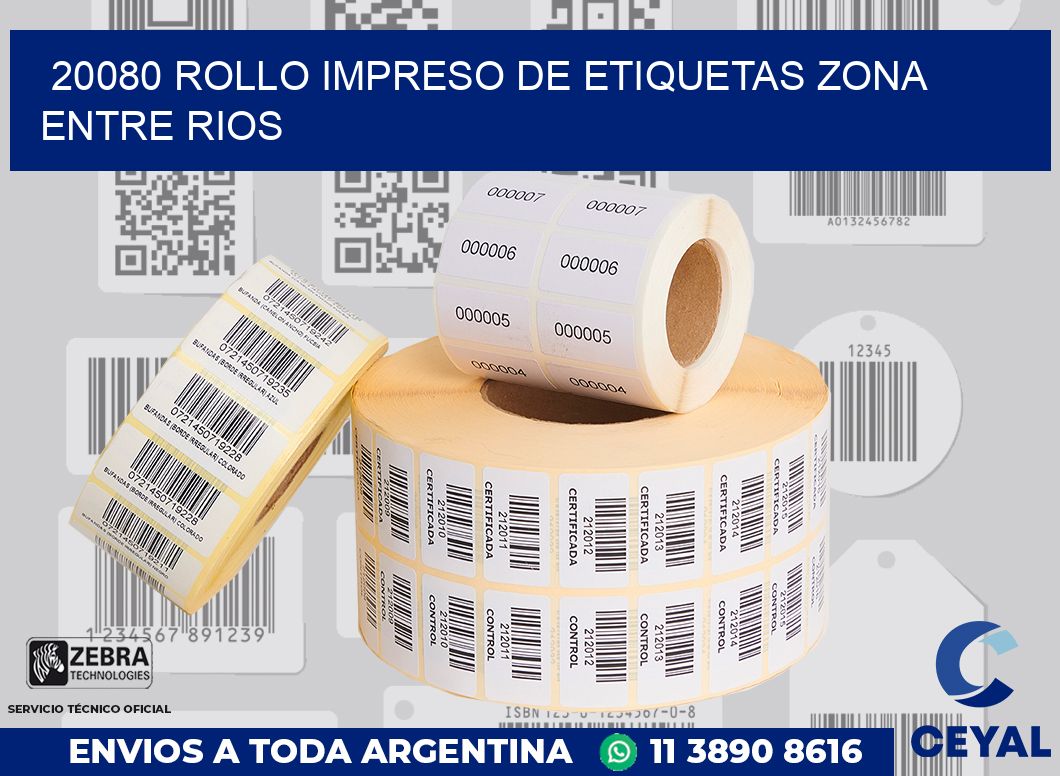 20080 ROLLO IMPRESO DE ETIQUETAS ZONA ENTRE RIOS