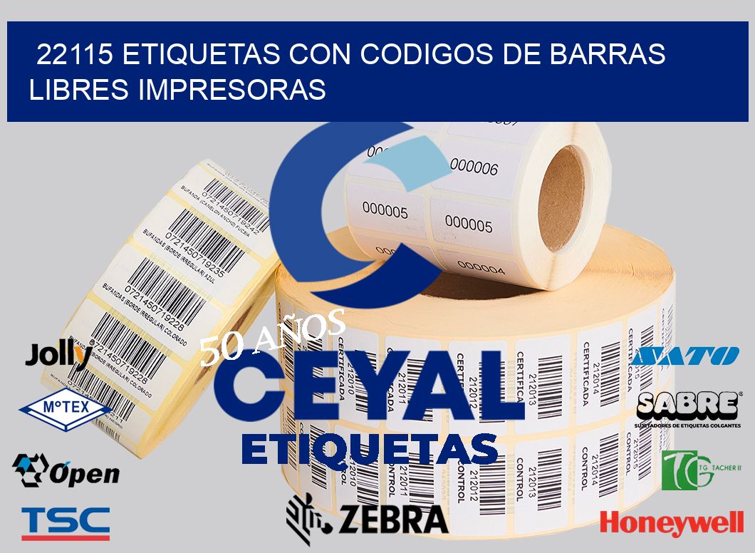 22115 ETIQUETAS CON CODIGOS DE BARRAS LIBRES IMPRESORAS